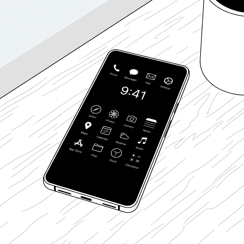 Simplify into clean minimalist black white illustration
